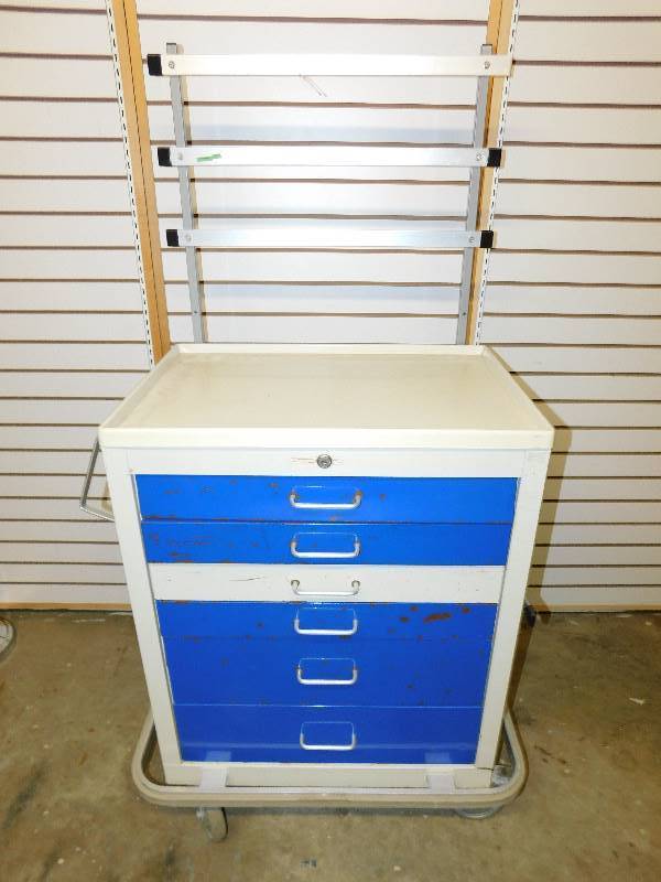 Six Drawer Metal Cabinet On Casters