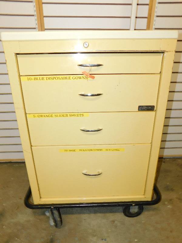 Four Drawer Metal Medical Cart