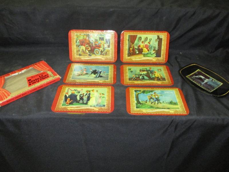 Gay Nineties Party mats and Grey Hounf Tray