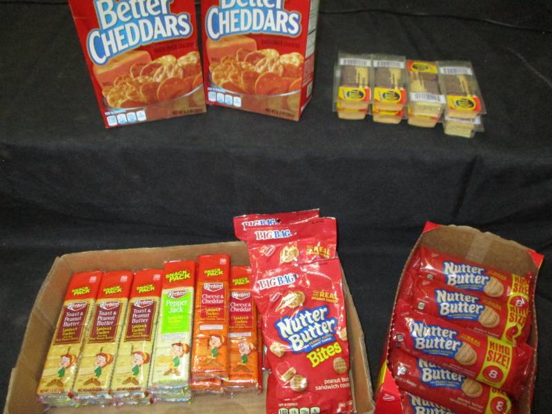 35 packs of crackers and nutter butter