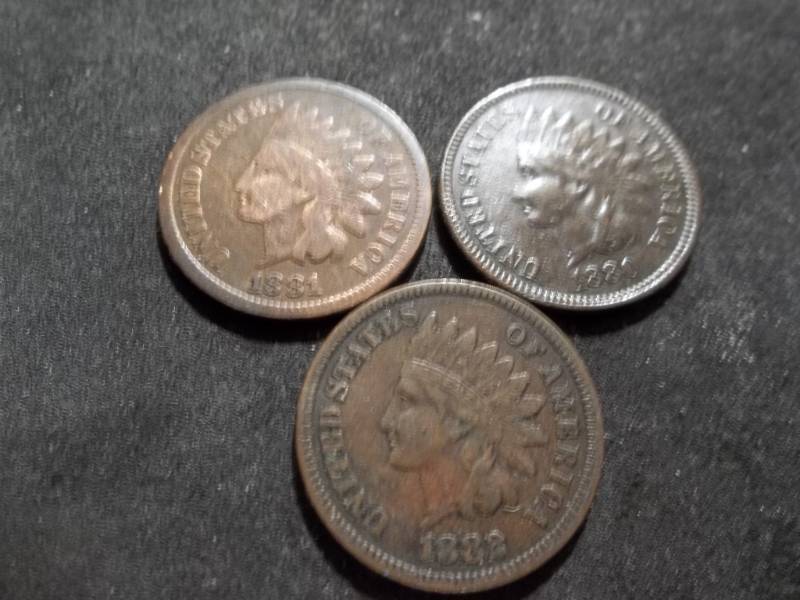 lot 206 image: 1880, 1881, 1882 Indian Head Cents