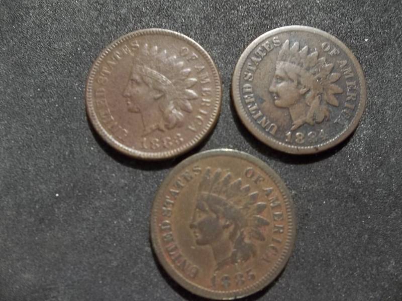 lot 207 image: 1883, 1884, 1885 Indian Head Cents
