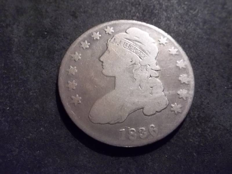 lot 52 image: 1836 Bust Silver Half Dollar
