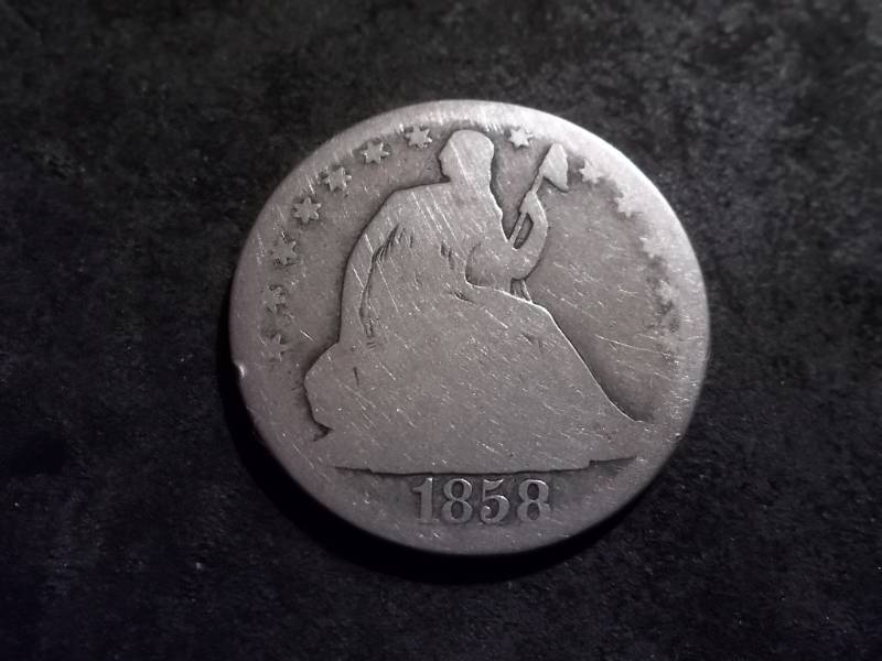 lot 53 image: 1858 O Seated Liberty Half Dollar