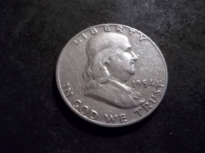 lot 134 image: 1954 D Franklin Half Dollar