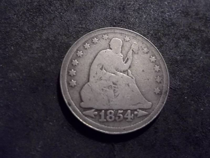 lot 150 image: 1854 Seated Liberty Quarter
