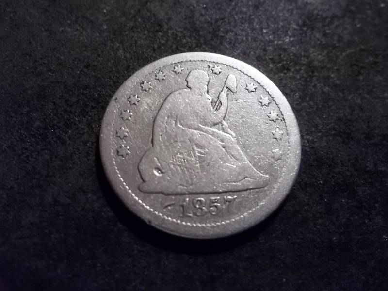 lot 151 image: 1857 Seated Liberty Quarter