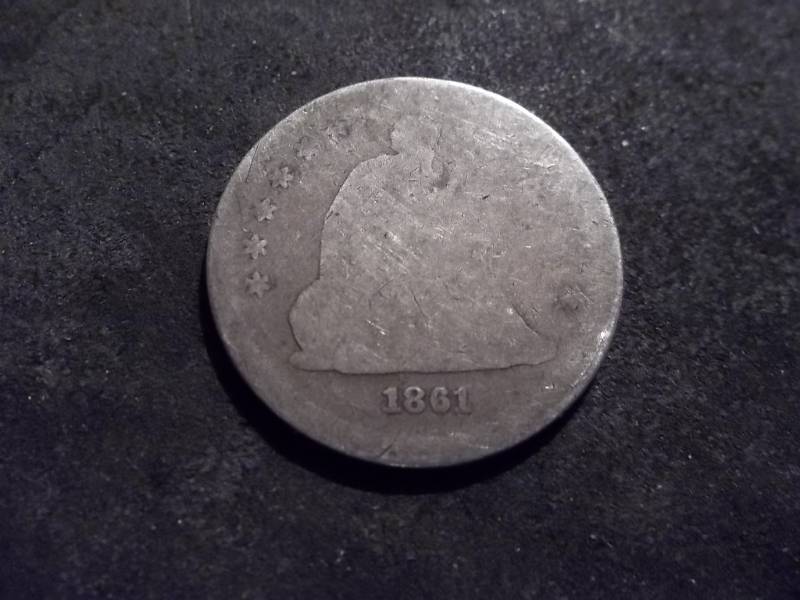 lot 152 image: 1861 Seated Liberty Quarter