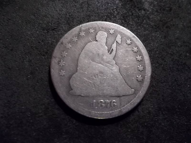 lot 153 image: 1876 Seated Liberty Quarter