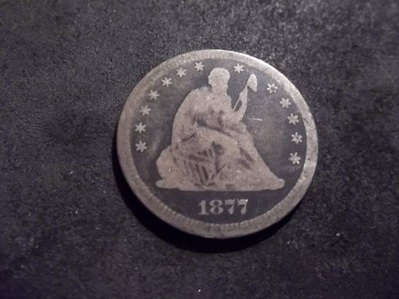 lot 155 image: 1877 S Seated Liberty Quarter