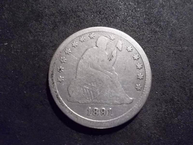 lot 156 image: 1891 Seated Liberty Quarter