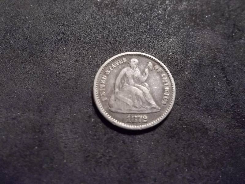 lot 169 image: 1872 Seated Liberty Half Dime