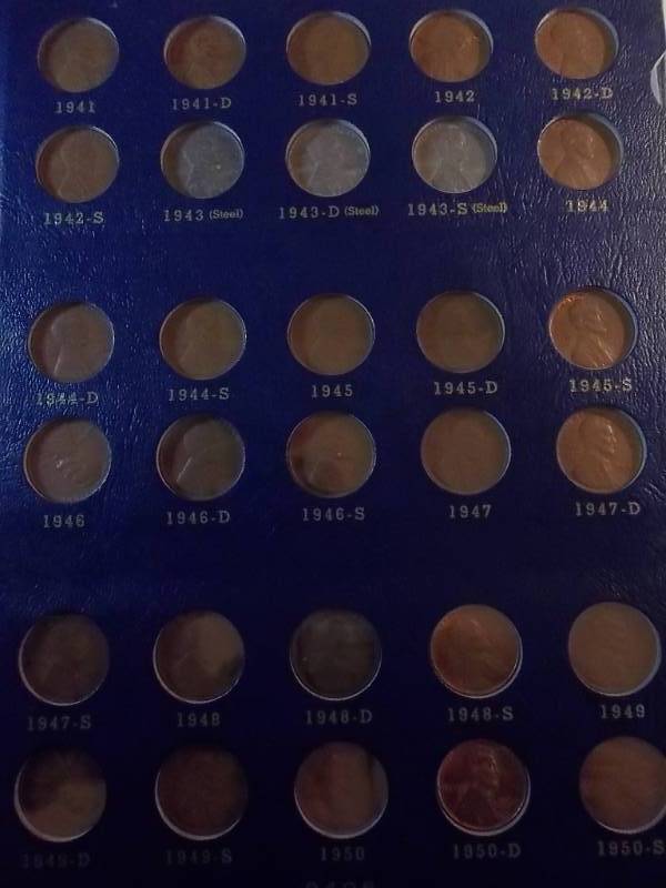 lot 175 image: Partial Lincoln Cent Collection With Whitman Archive Quality Album With Sliders. 1941-1965