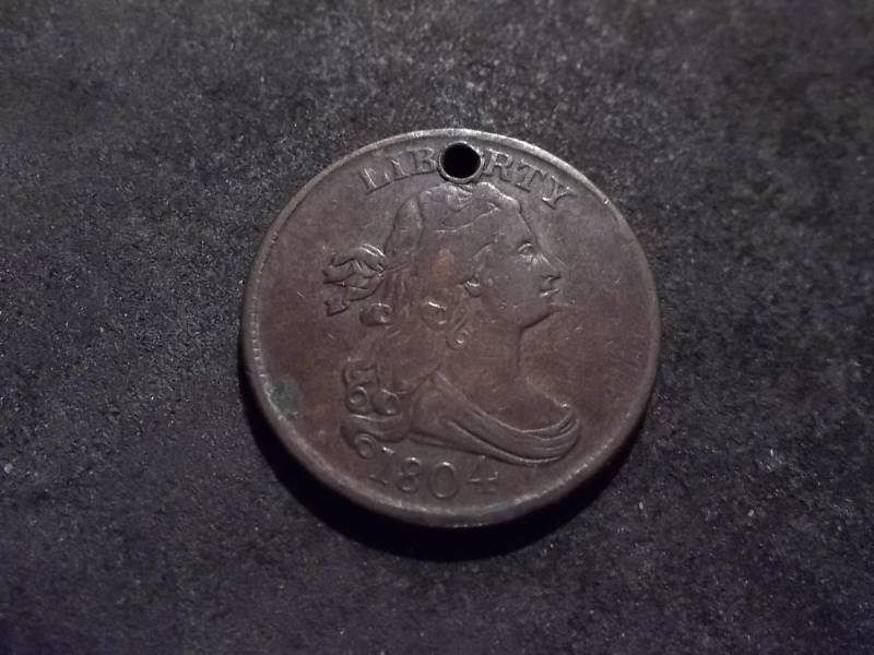 lot 177 image: 1804 Half Cent Rare Version With Spiked Chin