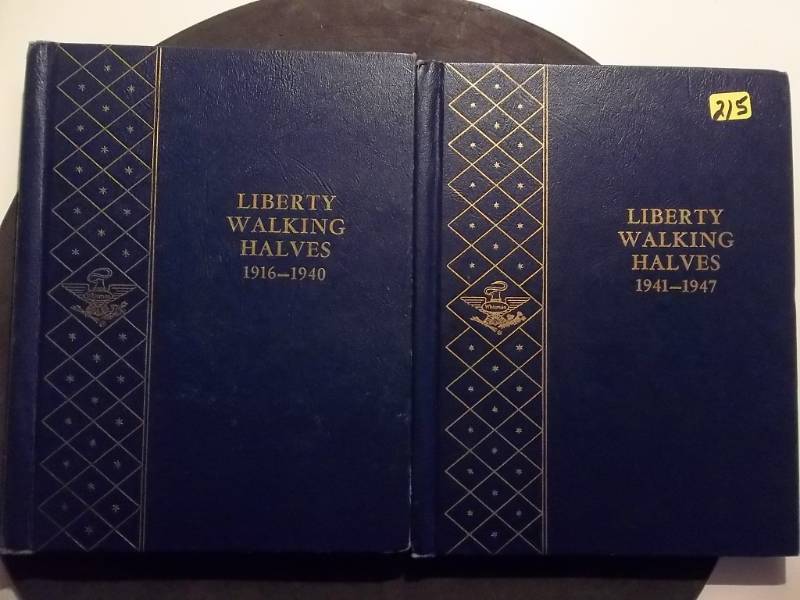 lot 215 image: 1-2 Book Whitman Collector Album Archive Quality With Protective Sliders Walking Liberty Half Dollars