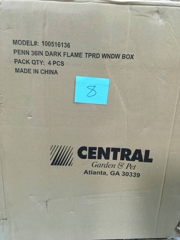 Pennington 36 in. x 7 in. Dark Flame Tapered Window Box QTY 4 PCS  open box in like new condition
