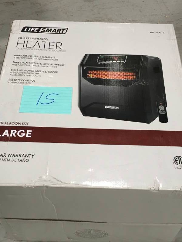 Lifesmart 1500-Watt 6-Element Infrared Room Heater  open box in like new condition