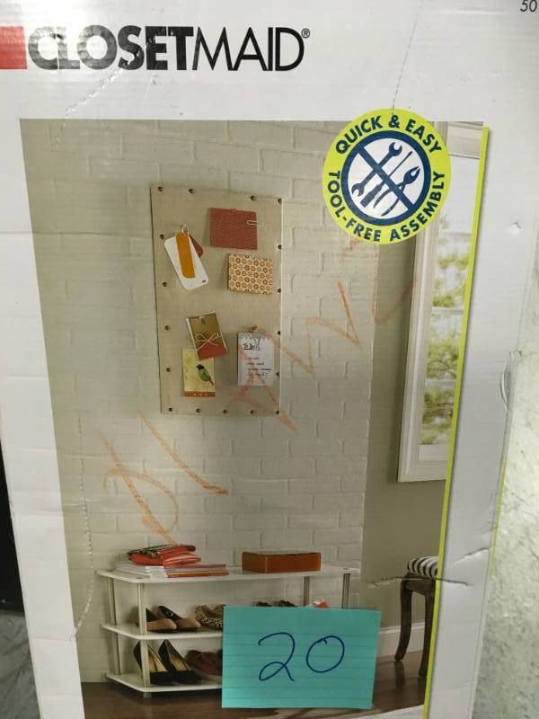 ClosetMaid 3-Tier Shoe Organizer in White  open box in like new condition