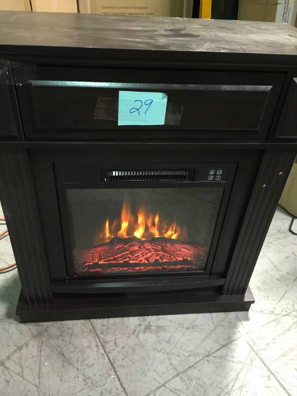Torchiere Electric Fireplace SEE PHOTOS SCRATCH AND SMALL DAMAGE