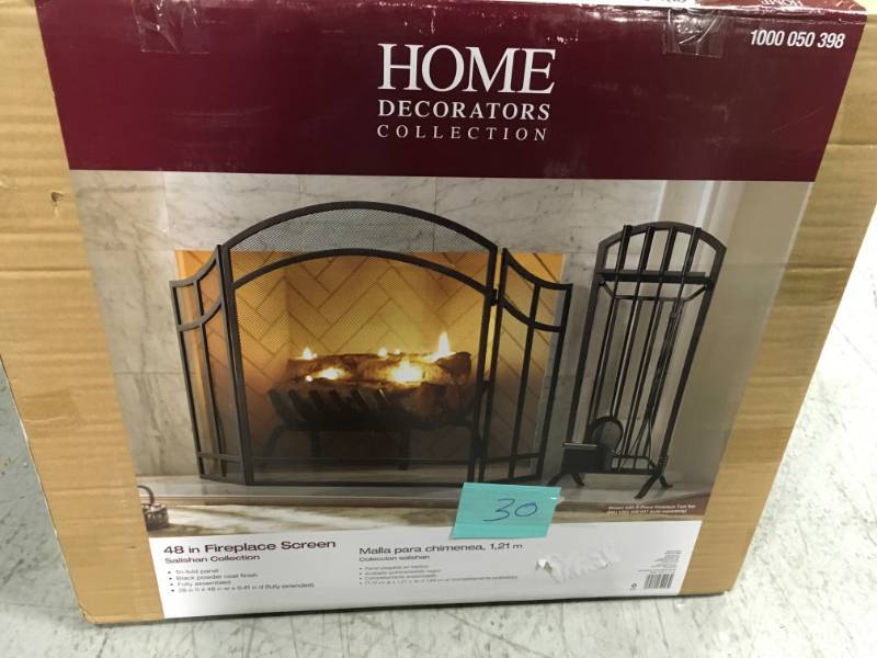 Home Decorators Collection Salishan 3 Panel Fireplace Screen  open box in like new condition