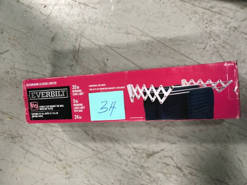 Everbilt Accordion Wall Mount Clothes Dryer in White  open box in like new condition