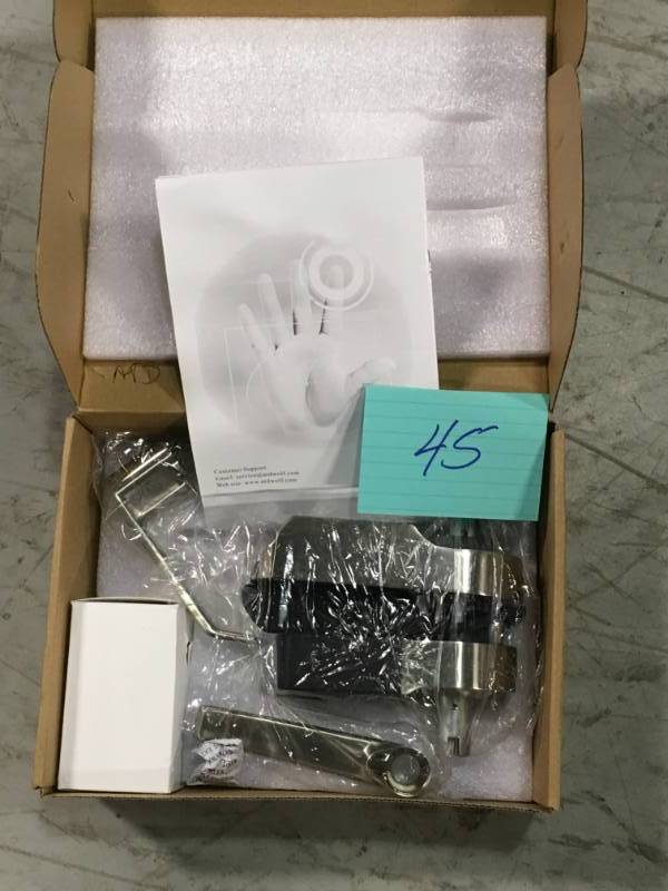 ARDWOLF Satin Chrome Fingerprint Keyless Keypad Door Lever Handle Lock  open box in like new condition