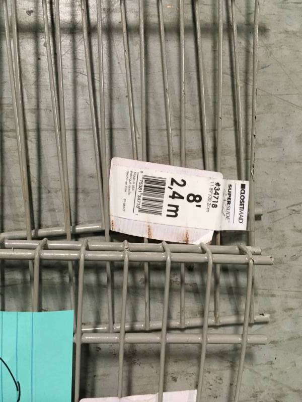 ClosetMaid SuperSlide 96 in. W x 12 in. D Nickel Ventilated Wire Shelf LOT OF 3 not used