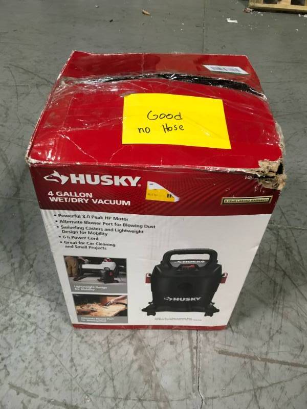 Husky 4 Gal. Portable Poly WetDry Vacuum MISSING HOSE