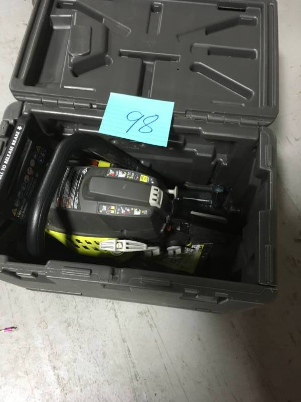 Ryobi 16 in. 37cc 2-Cycle Gas Chainsaw with Heavy-Duty Case in very good condition