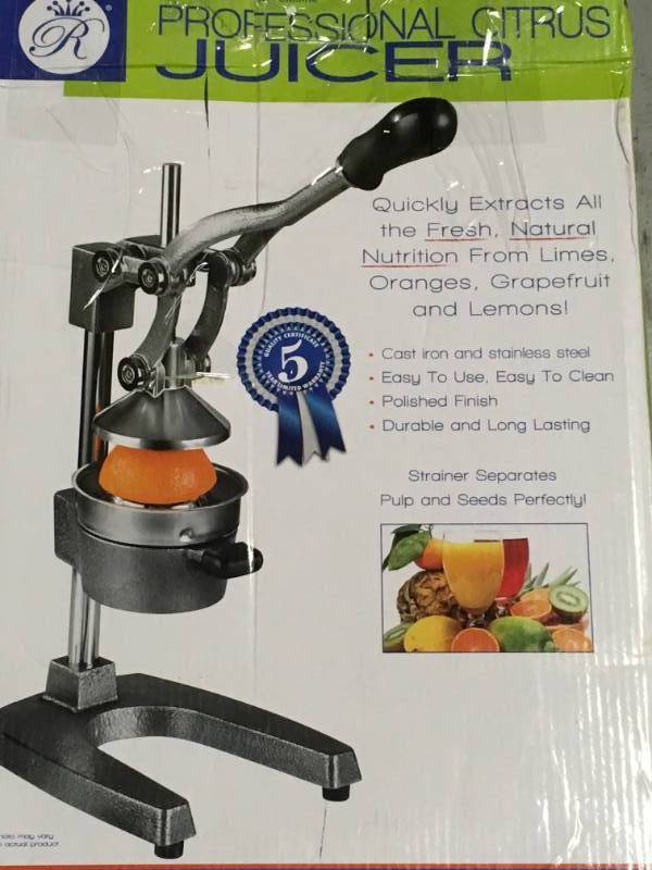 Royal Cook Professional Commercial Manual Lever Press Heavy Cast Iron Citrus Grey Juicer in very good condition