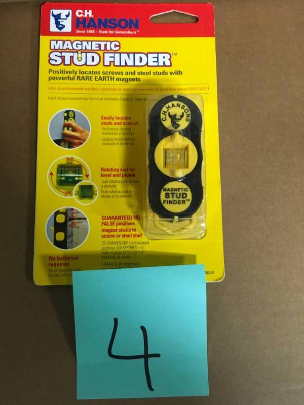 lot 4 image: C.H. Hanson Magnetic Stud Finder open box in like new condition