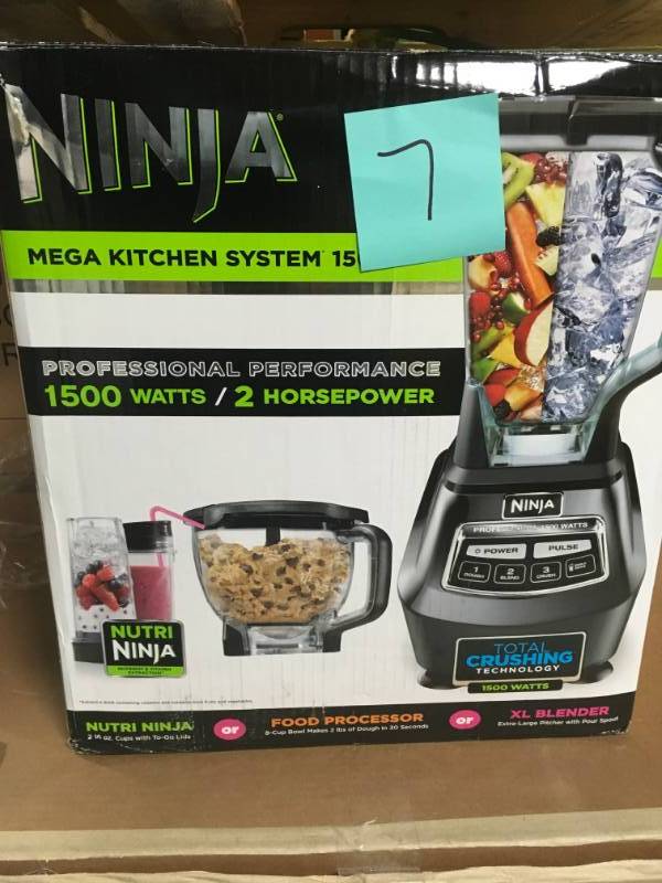 lot 7 image: Ninja Mega Kitchen System Blender and Food Processor open box in like new condition