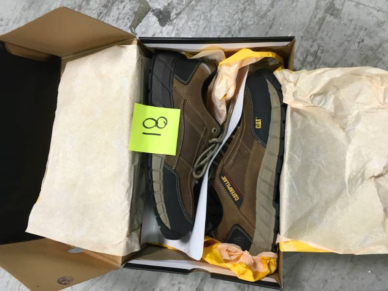lot 81 image: CAT Footwear Streamline Leather Mens Size 10-12W Dark Beige Composite Toe Work Shoes not used