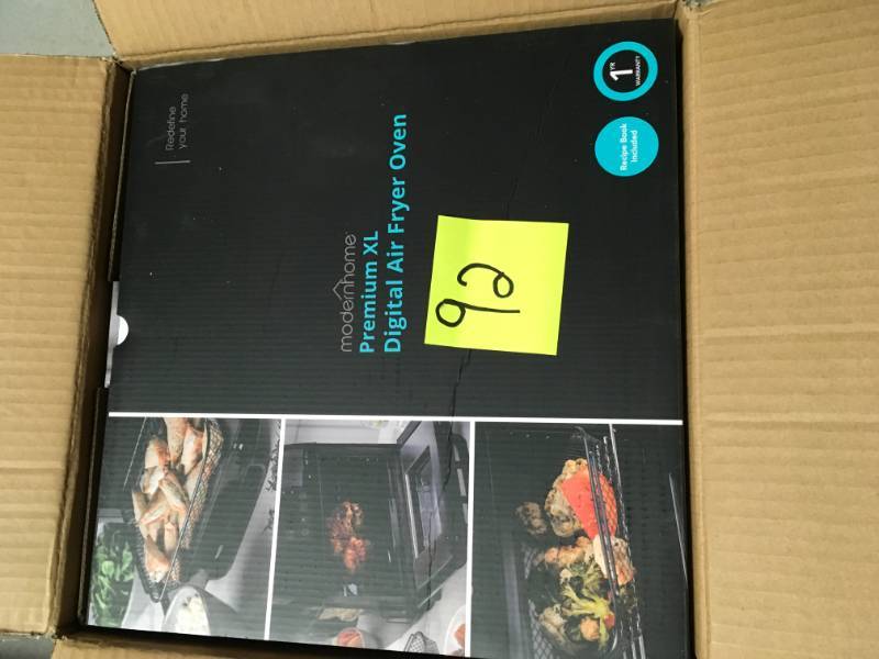 lot 92 image: modernhome Premium XL Digital Air Fryer Oven (10 Qt.1600-Watt) open box in like new condition