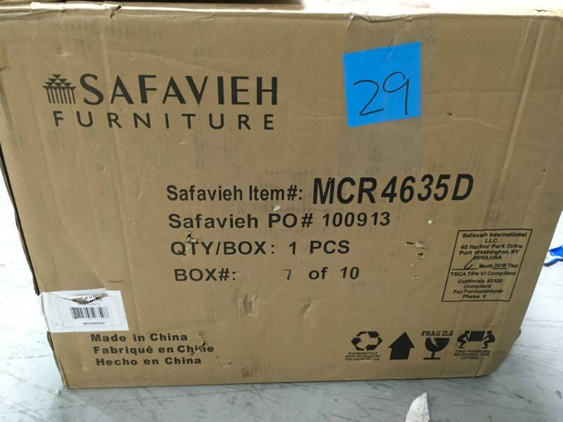 Safavieh Kenan Navy Tufted Ottoman not used