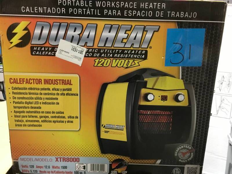 DuraHeat 5200 BTU Electric Workbox Portable HeaterFan open box in like new condition