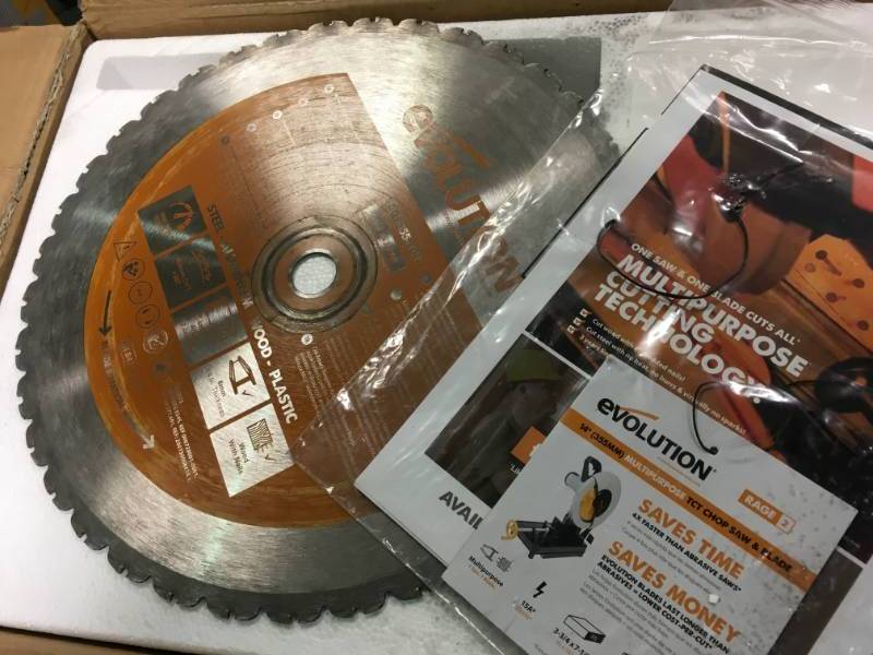 Evolution Power Tools 14 in. Multi-Purpose Chop Saw open box in like new condition
