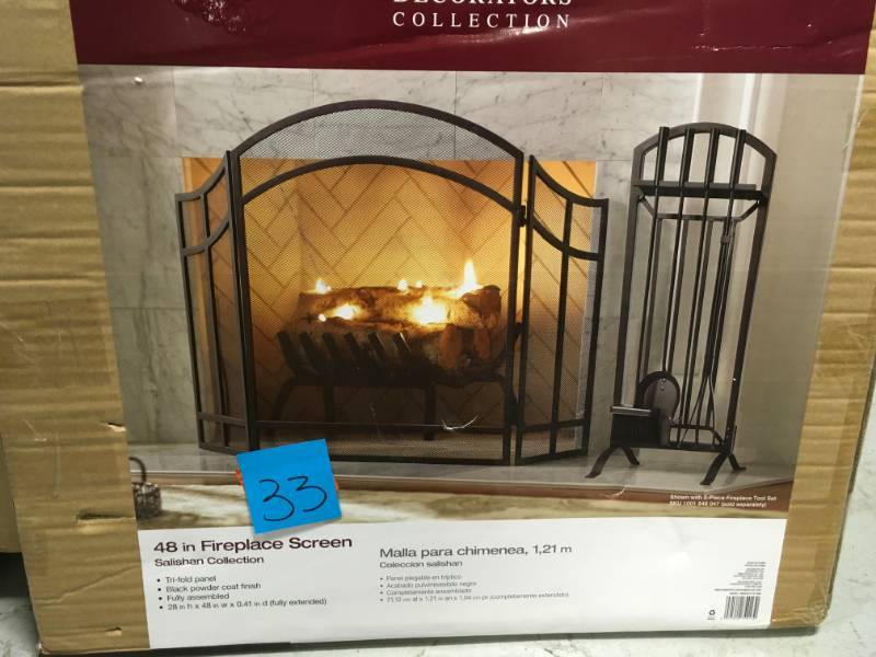 Home Decorators Collection Salishan 3 Panel Fireplace Screen open box in like new condition