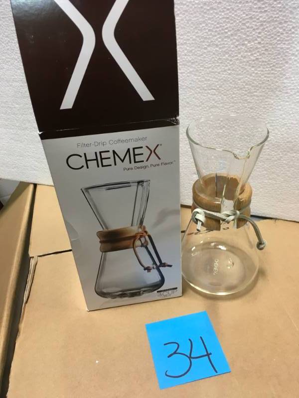 Chemex Classic 3-Cup Coffee Maker open box in like new condition
