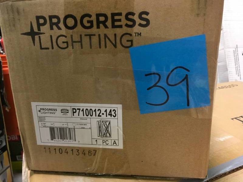 Progress Lighting Briarwood 6.88 in. 1-Light Graphite Wall Sconce open box in like new condition