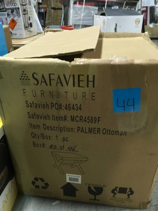 Safavieh Palmer Chocolate Brown Accent Ottoman not used