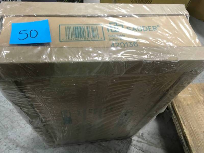 SAUDER Cottage Road Indigo Blue EndSide Table not used