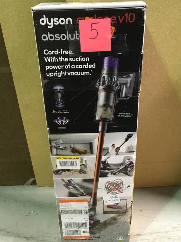 lot 5 image: Dyson Cyclone V10 Absolute Cordless Stick Vacuum Cleaner open box in like new condition