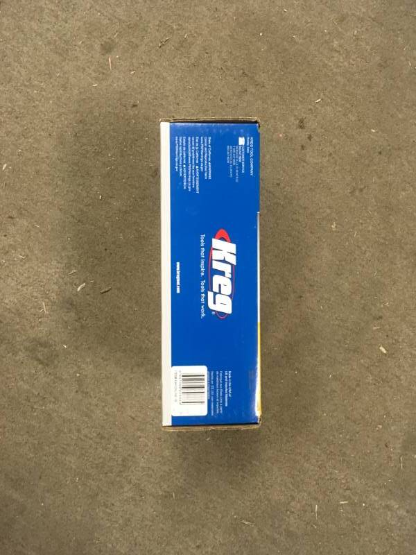 lot 23 image: Kreg Pocket-Hole System with 2 in. Face Clamp, 100 Screws, and Mini Jig open box in like new condition