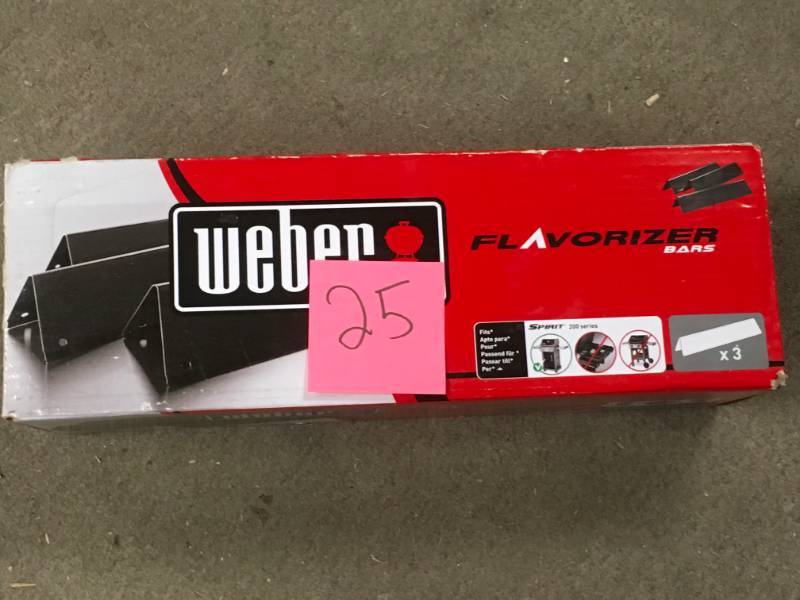 lot 25 image: Weber Porcelain-Enameled Replacement Flavorizer Bars for Spirit 200 Gas Grill (3-Pack) not used