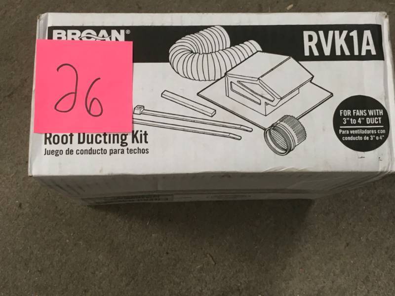 lot 26 image: Broan Roof Vent Kit open box in like new condition