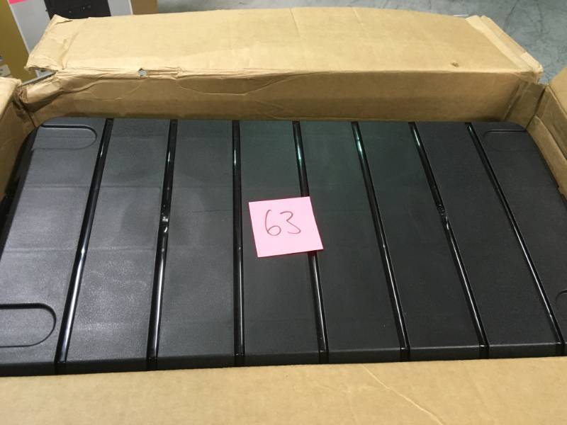 lot 63 image: IRIS 82 Qt. Remington Weathertight Store-It-All Storage Bin in Black (4-Pack) not used