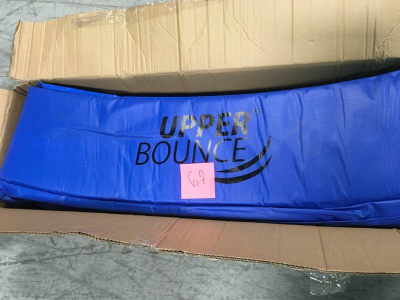 lot 67 image: Upper Bounce 14 ft. Super Trampoline Safety Pad Spring Cover Fits for 14 ft. Round Blue Trampoline Frames not used