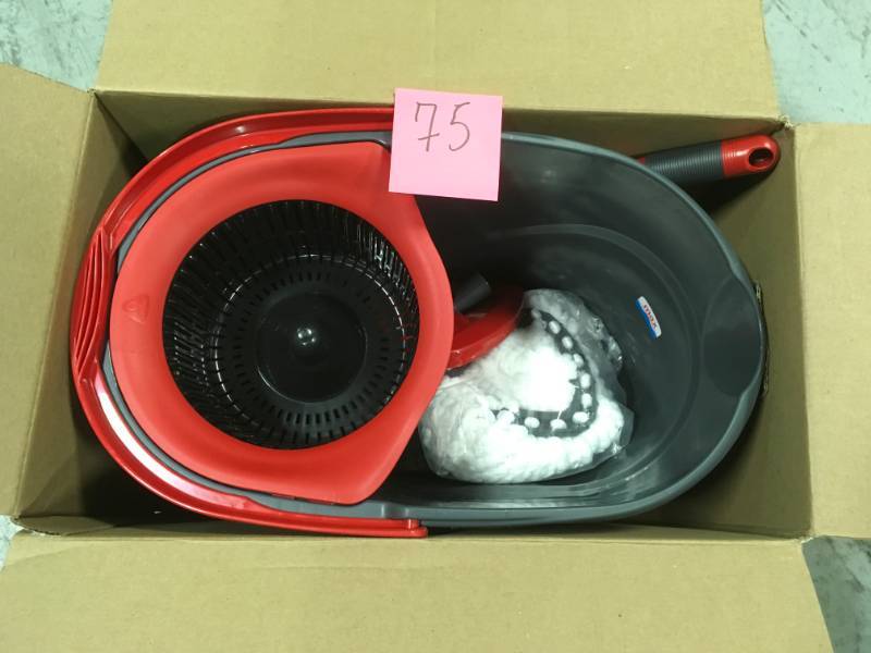 lot 75 image: O-Cedar EasyWring Cleaning Spin MOP & Bucket 3pcs System Hardwood Floor open box in like new condition
