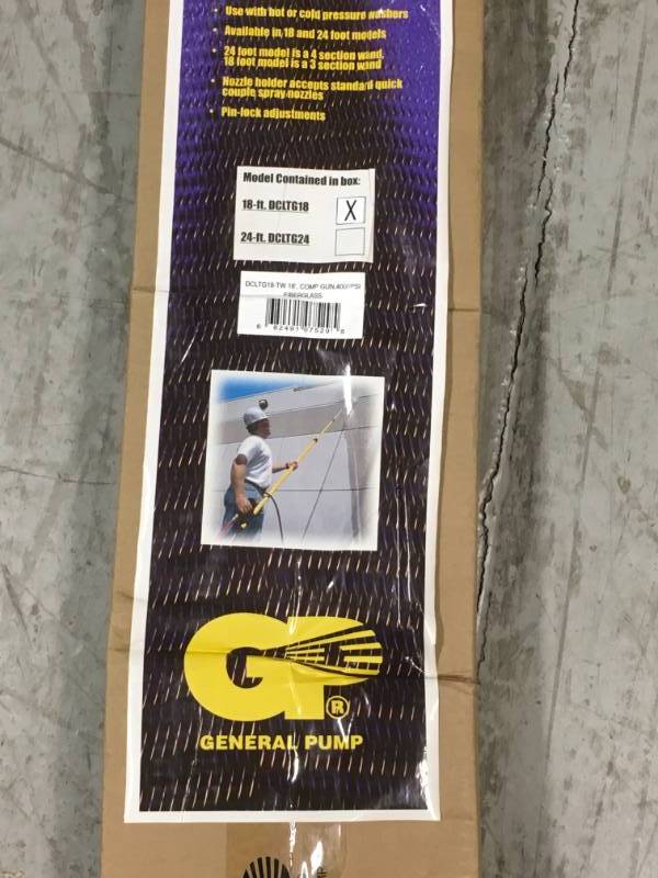 lot 96 image: General Pump DCLTG18 Telescoping Wand, 6-18, 10.5 GPM, 4000 PSI open box in like new condition